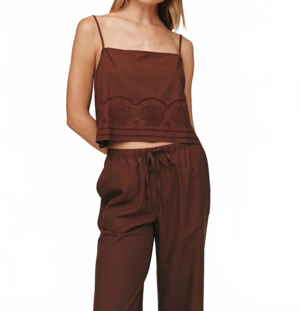 NEW BELLA DAHL button back cami in sea glass brown